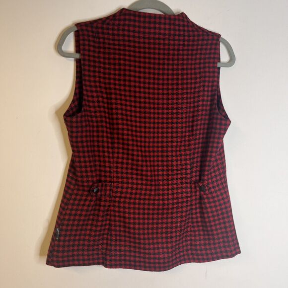 Woolrich Ruby Womens Red Black Button Front Wool Blend Vest size small - Picture 8 of 9